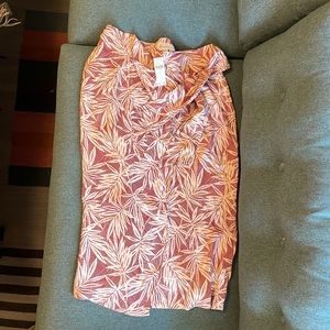 Anthropologie palm leaf tropical skirt wrap